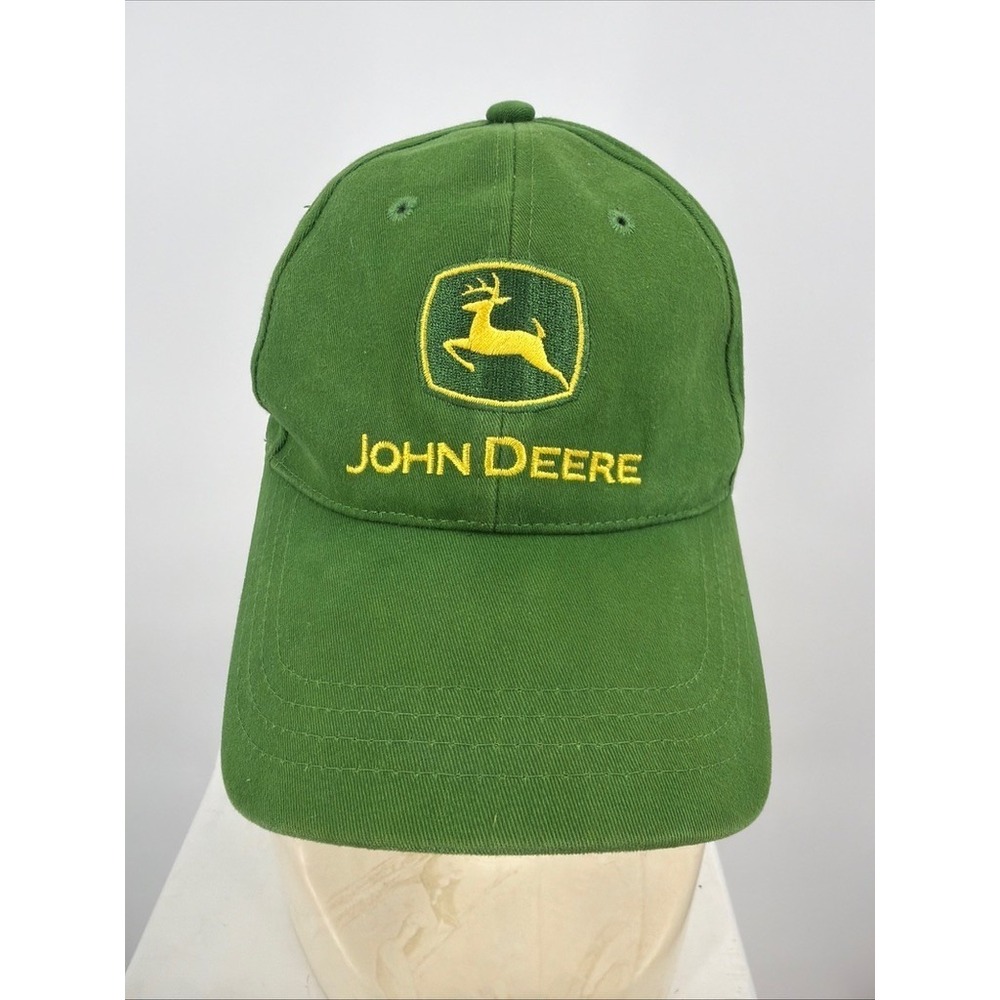 John Deere Unisex Hat One Size Green Logo Strapback Farmcore Workwear Cap